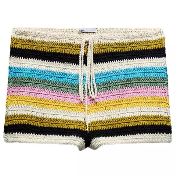 Zara Multicolor Striped Knit Shorts - Picture 3 of 7